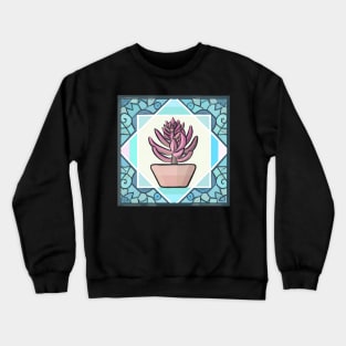 Pastel Succulent Tile Crewneck Sweatshirt